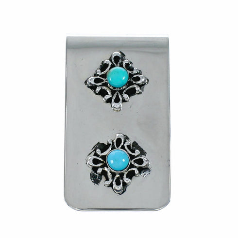 Navajo Native American Turquoise Sterling Silver Money Clip SX10578