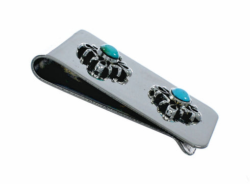 Navajo Native American Turquoise Sterling Silver Money Clip SX10578