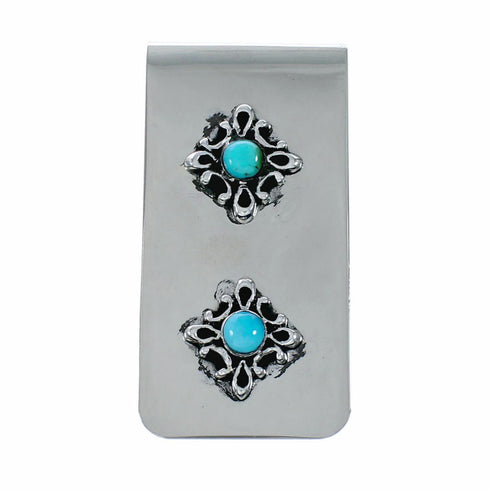 Navajo Turquoise Sterling Silver Money Clip SX10580