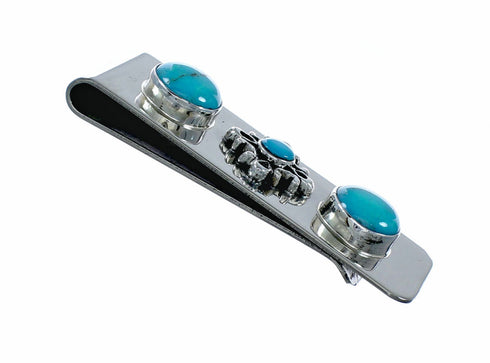 Native American Turquoise Sterling Silver Navajo Money Clip SX10576