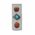 Native American Turquoise Coral Sterling Silver Navajo Money Clip SX10573