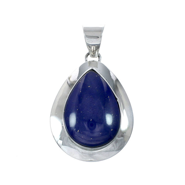 Sterling Silver Lapis American Indian Tear Drop Jewelry Pendant SX10584