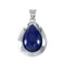 Sterling Silver Lapis American Indian Tear Drop Jewelry Pendant SX10584