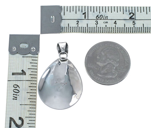 Sterling Silver Lapis American Indian Tear Drop Jewelry Pendant SX10584