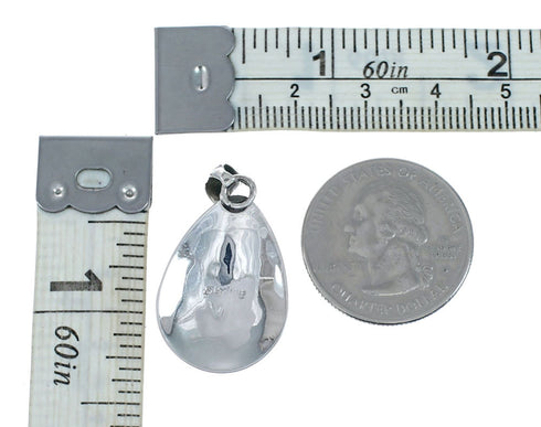 Sterling Silver Lapis American Indian Tear Drop Jewelry Pendant SX10585