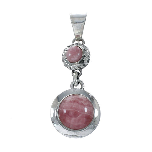 Navajo Native American Rhodochrosite Silver Pendant SX10586