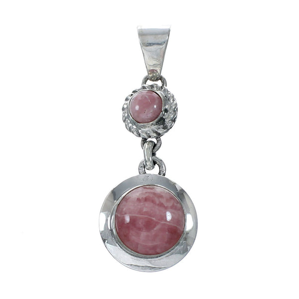 Navajo Native American Rhodochrosite Silver Pendant SX10586