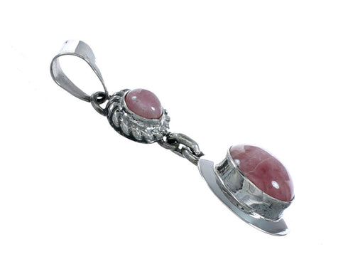 Navajo Native American Rhodochrosite Silver Pendant SX10586