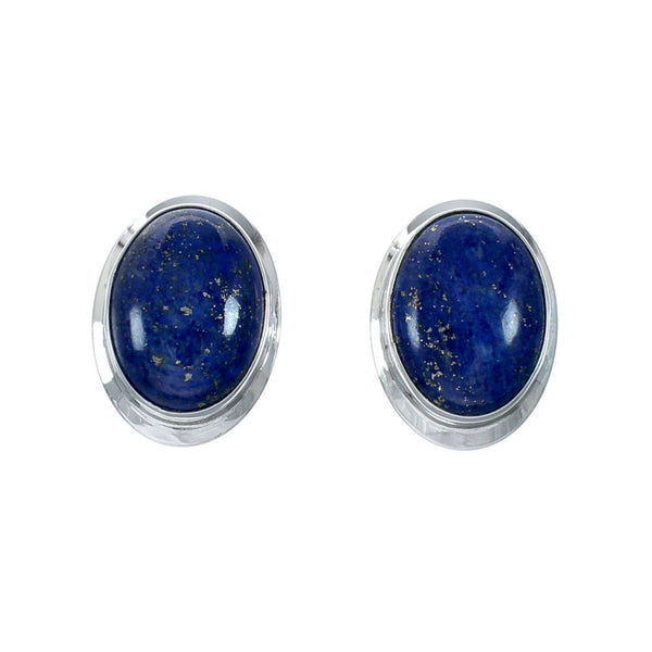 Sterling Silver Lapis Navajo Indian Post Earrings SX10587