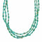 Sterling Silver Turquoise Navajo Indian 3-Strand Bead Necklace SX10559