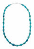 Navajo Indian Sterling Silver Turquoise Bead Necklace SX10560