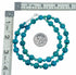Unique Navajo Indian Sterling Silver Turquoise Bead Necklace SX10561
