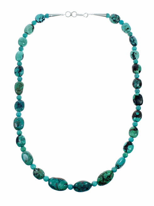 Navajo Sterling Silver Turquoise Bead Necklace SX10562