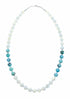 Turquoise Mother of Pearl Sterling Silver Native American Bead Necklace SX10566