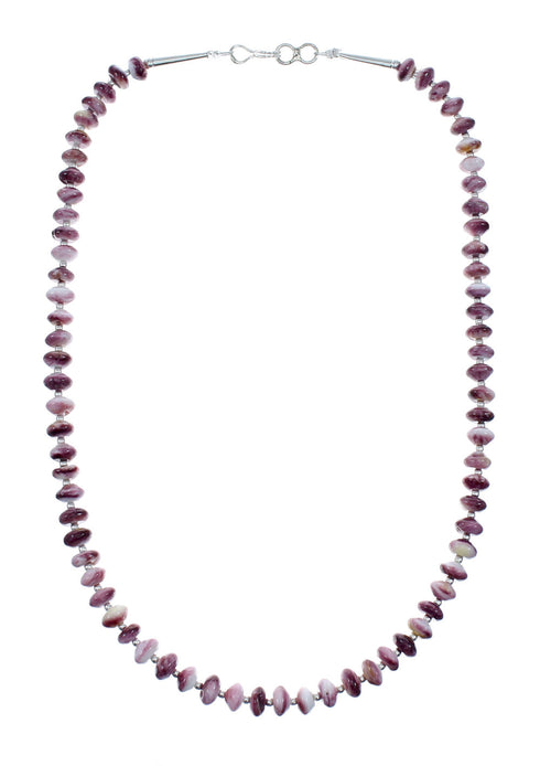 Navajo Purple Oyster Shell Sterling Silver Bead Necklace SX10568