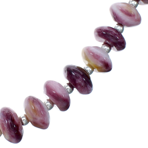 Navajo Purple Oyster Shell Sterling Silver Bead Necklace SX10568