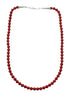 Native American Coral And Sterling Silver Bead Necklace SX10565
