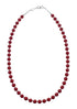 Native American Coral And Sterling Silver Bead Necklace SX10564