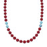 Coral Turquoise Sterling Silver Native American Bead Necklace SX10563