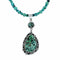 Genuine Navajo Turquoise Sterling Silver Necklace Pendant Set SX10569