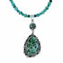 Genuine Navajo Turquoise Sterling Silver Necklace Pendant Set SX10569