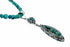 Genuine Navajo Turquoise Sterling Silver Necklace Pendant Set SX10569