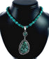 Genuine Navajo Turquoise Sterling Silver Necklace Pendant Set SX10569