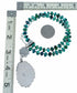 Unique Navajo Turquoise Sterling Silver Necklace Pendant Set SX10570