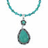 Unique Navajo Turquoise Sterling Silver Necklace Pendant Set SX10571