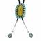 Genuine Navajo Sterling Silver Turquoise And Amber Bolo Tie SX10592
