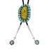 Genuine Navajo Sterling Silver Turquoise And Amber Bolo Tie SX10592