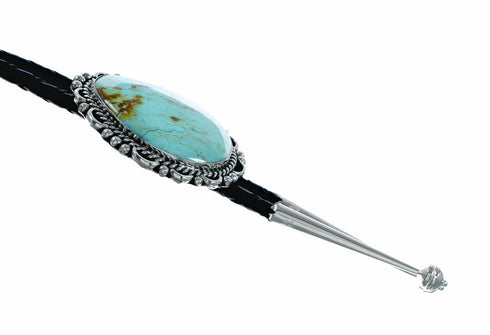 Genuine Navajo Native American Sterling Silver Turquoise Bolo Tie SX10593