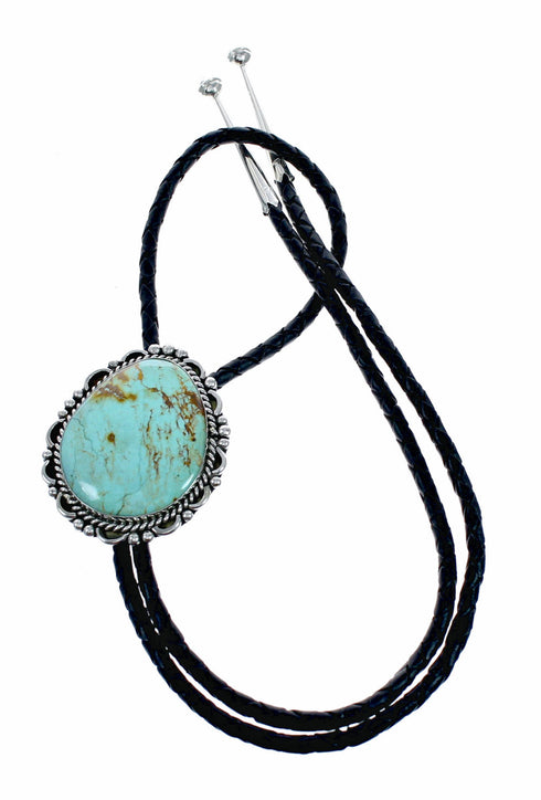 Genuine Navajo Native American Sterling Silver Turquoise Bolo Tie SX10593