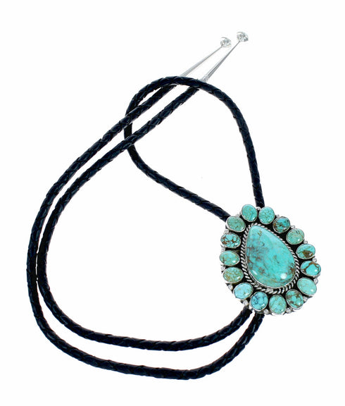 American Indian Navajo Sterling Silver Turquoise Bolo Tie SX10594