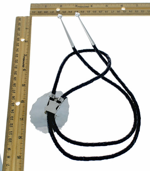 American Indian Navajo Sterling Silver Turquoise Bolo Tie SX10594