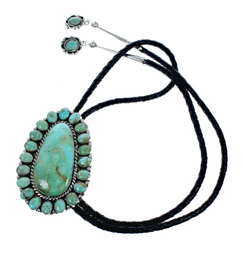 Genuine Navajo Sterling Silver Turquoise Bolo Tie SX10595