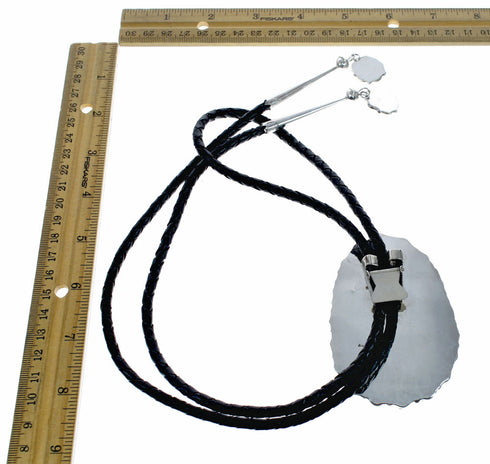 Genuine Navajo Sterling Silver Turquoise Bolo Tie SX10595