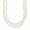 Sterling Silver Freshwater Pearl 3-Strand Extra Long Bead Necklace SX10610