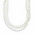 Sterling Silver Freshwater Pearl 3-Strand Extra Long Bead Necklace SX10610