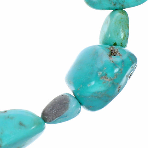 Unique Navajo Sterling Silver Turquoise Bead Necklace SX10601