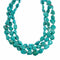 Sterling Silver Kingman Turquoise Navajo Indian 3-Strand Chunky Bead Necklace SX10602