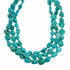 Sterling Silver Kingman Turquoise Navajo Indian 3-Strand Chunky Bead Necklace SX10602