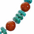 Turquoise Coral Sterling Silver Native American Bead Necklace SX10604