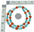 Turquoise Coral Sterling Silver Native American Bead Necklace SX10604