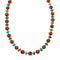 Turquoise Coral Sterling Silver Native American Bead Necklace SX10606