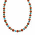 Turquoise Coral Sterling Silver Native American Bead Necklace SX10606