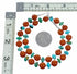 Turquoise Coral Sterling Silver Native American Bead Necklace SX10606