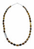 Genuine Navajo Tiger Eye Silver Bead Necklace SX10609
