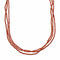 Red Coral Sterling Silver 3-Strand Native American Bead Necklace SX10620
