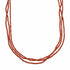 Red Coral Sterling Silver 3-Strand Native American Bead Necklace SX10620